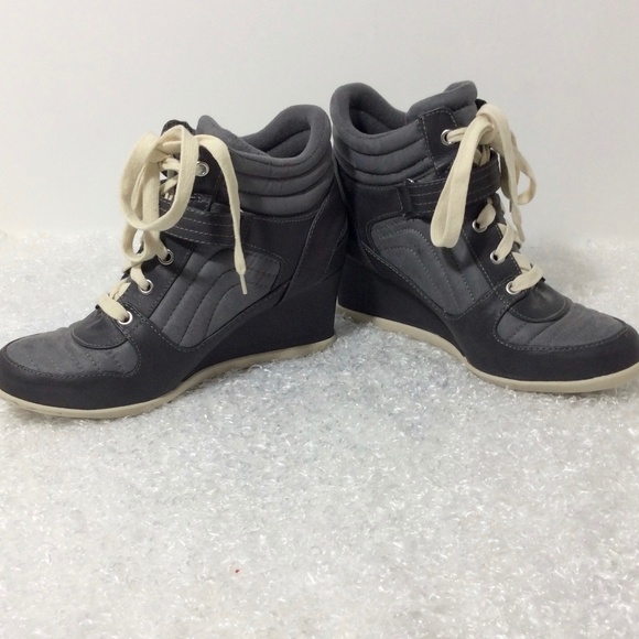 Wedge Ankle Tie Shoe Boot Sz 8 - Picture 2 of 13